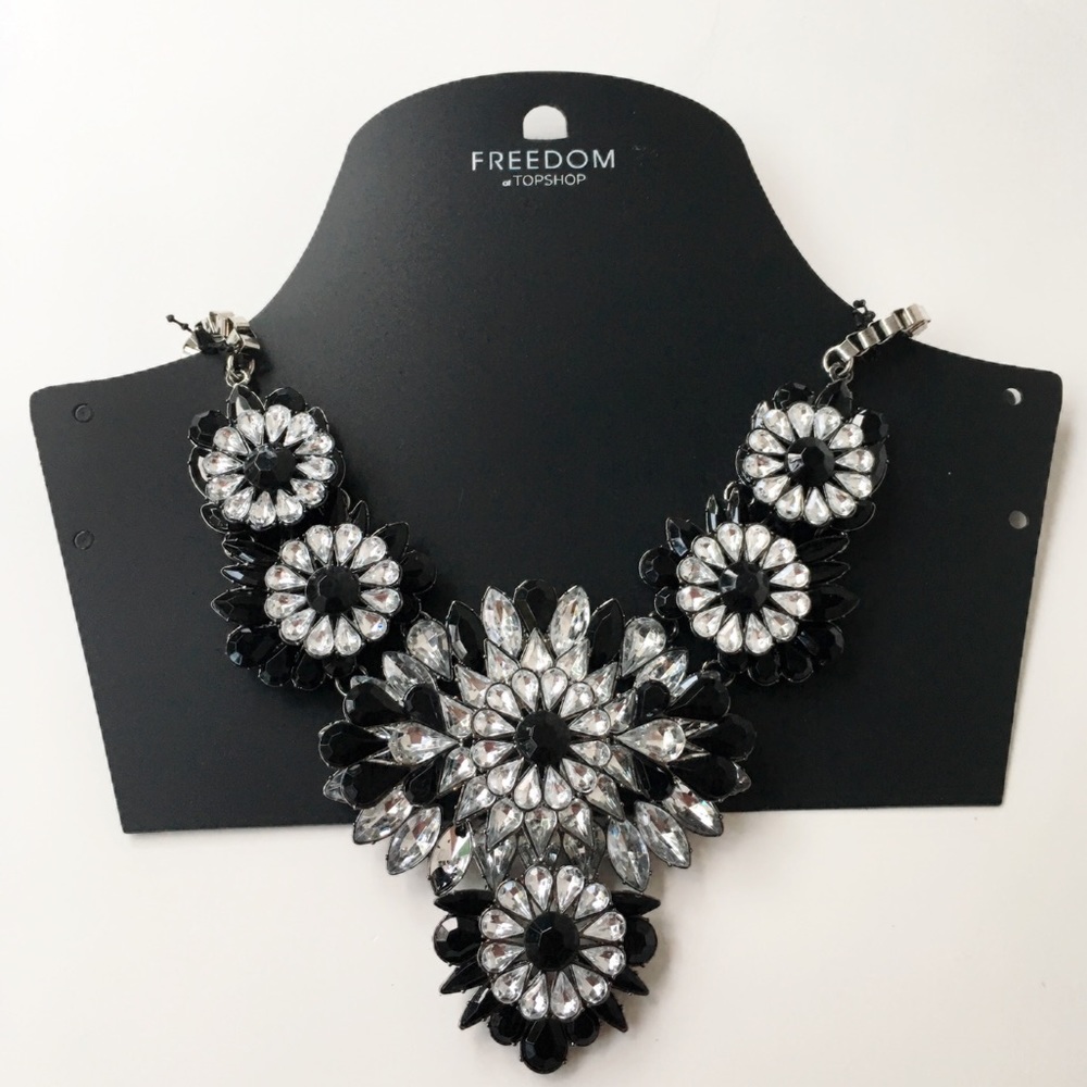 Topshop Rhinestones Black & White Necklace